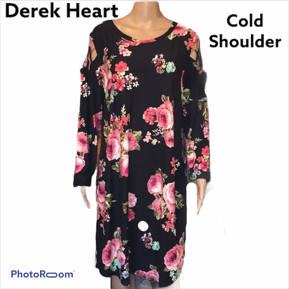 Derek Heart Plus Cold Shoulder 2X Poly/Spandex